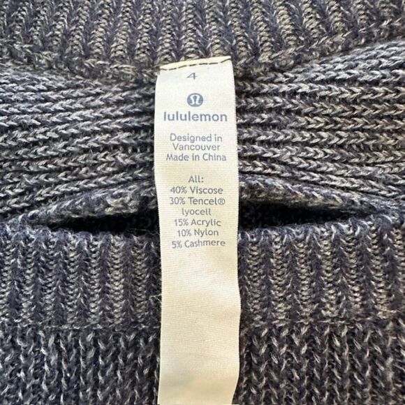 Lululemon Cabin Yogi Long Sleeve Black / Heather Dark Gray in Size 4 - Picture 8 of 11